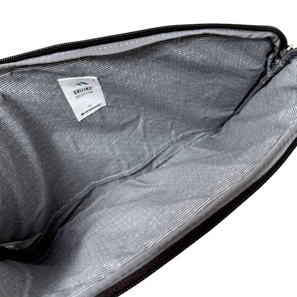 Brenthaven Collins Case iPad / Tablet Holder Blue Fabric Brown Faux Leather Trim - Picture 4 of 10